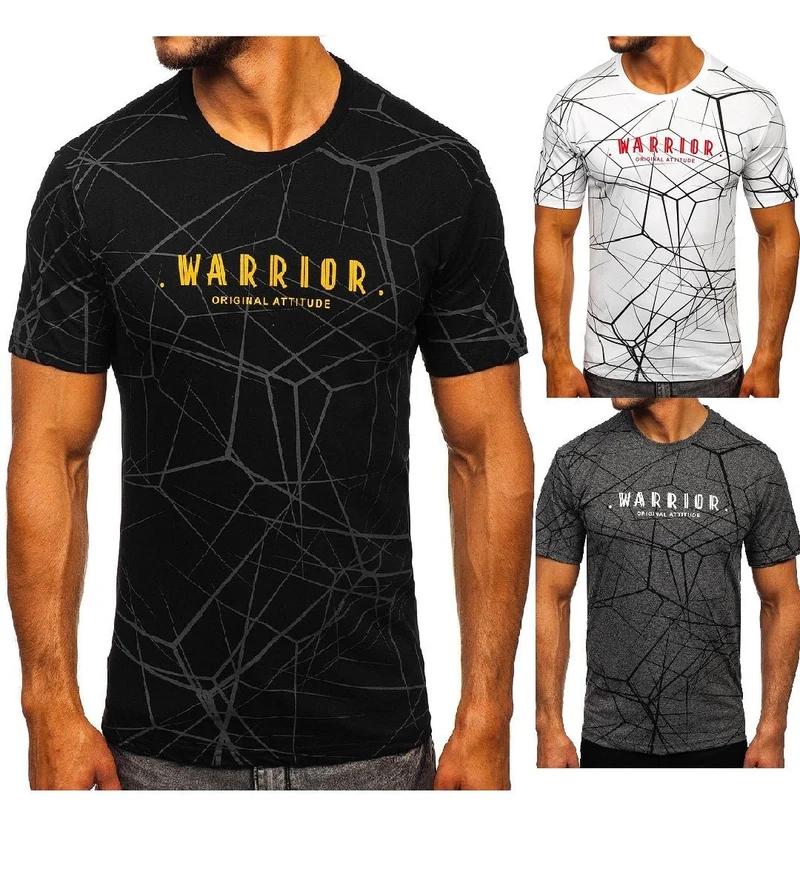 T-shirt printed Warrior - Vit