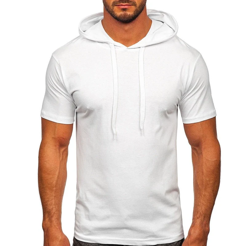 Vit T-shirt med luva