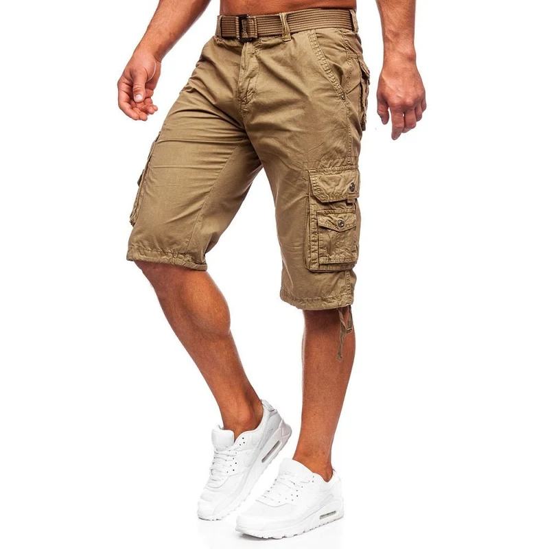 Bruna shorts med bälte - Herrshorts