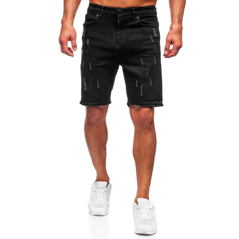Svarta trendslitna shorts - Jeansshorts - Utförsäljning
