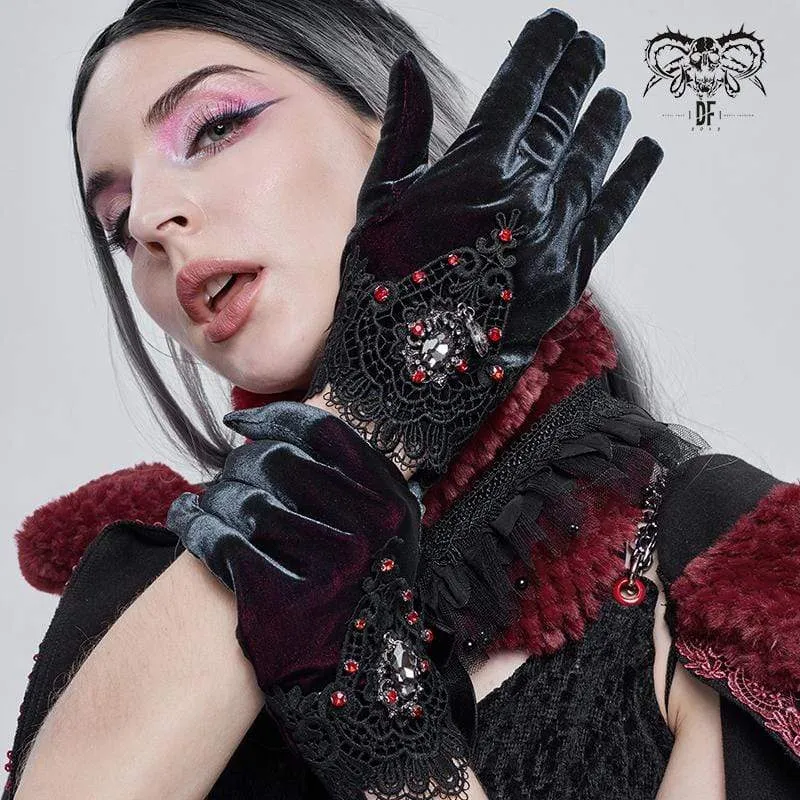 Gothic Floral Color Gradient Handskar för kvinnor