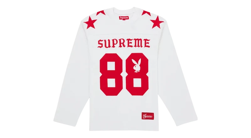 Supreme Playboy L/S Football Top White