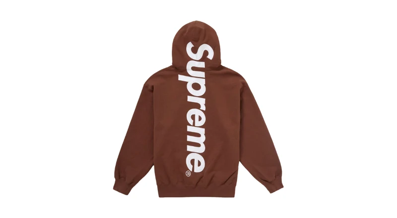 Supreme Satin Applique Hooded Sweatshirt Brown (FW24)