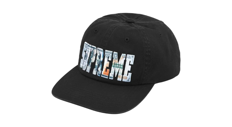 Supreme Embroidered Money Logo 6-Panel Black