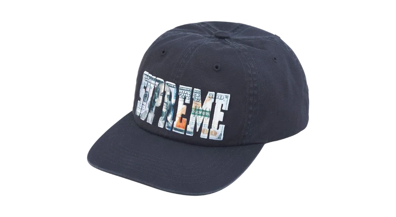 Supreme Embroidered Money Logo 6-Panel Blue