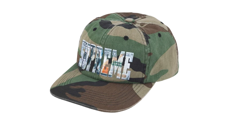 Supreme Embroidered Money Logo 6-Panel Camo