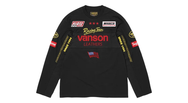 Supreme Vanson Leather L/S Top Black