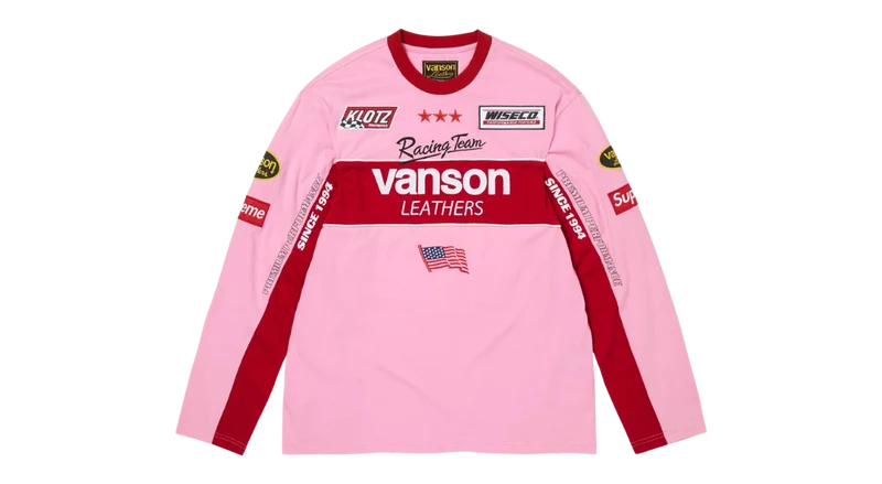 Supreme Vanson Leather L/S Top Pink