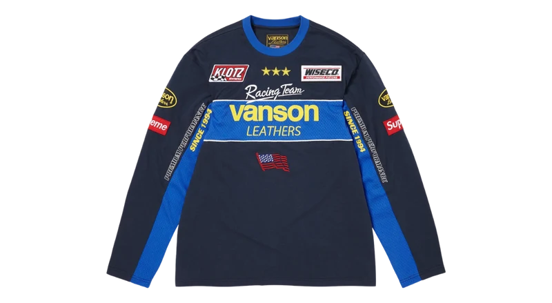 Supreme Vanson Leather L/S Top Blue