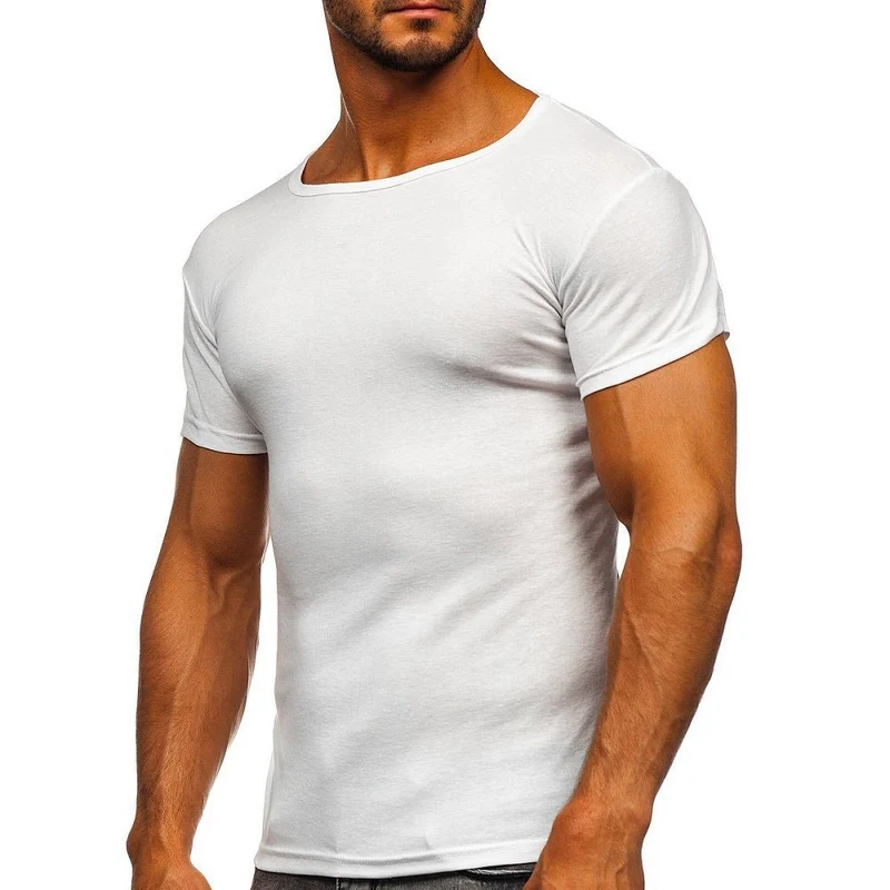 Vit solid t-shirt - Herrtröja