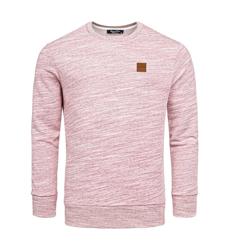 Herr Sweatshirt i vinröd melange - Komfort och stil - Amaci & Sons