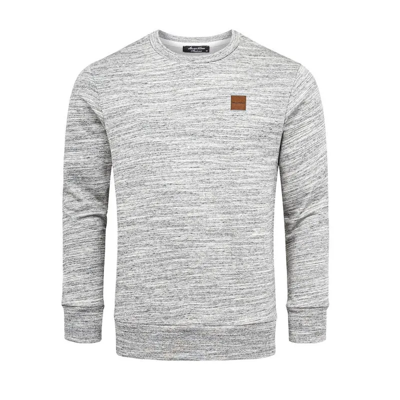 Herr Sweatshirt grå melange - Komfort och stil - Amaci & Sons