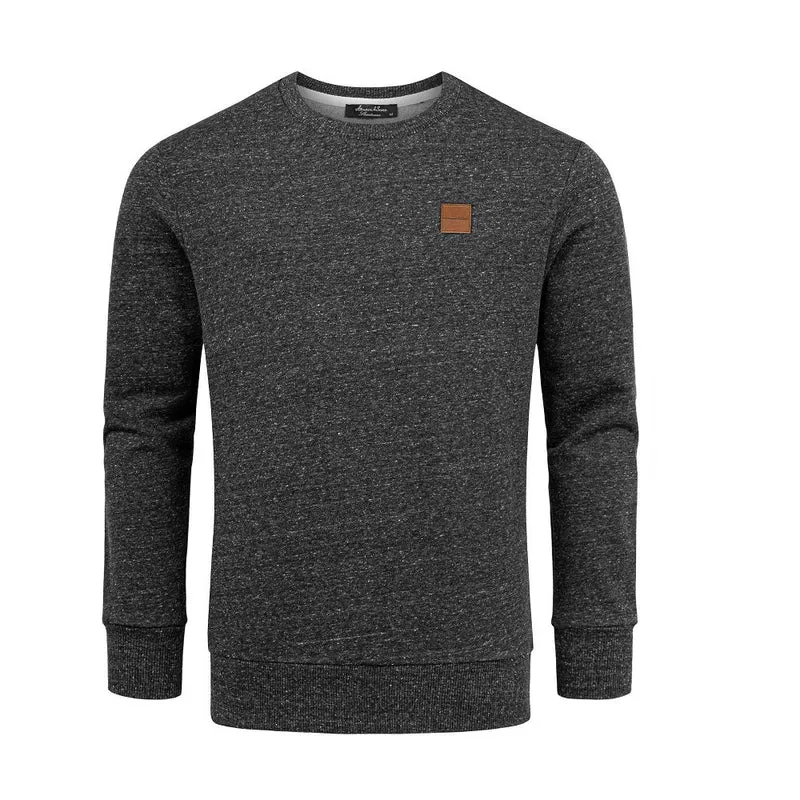 Herr Sweatshirt i Svart Melange - Komfort och Stil - Amaci & Sons