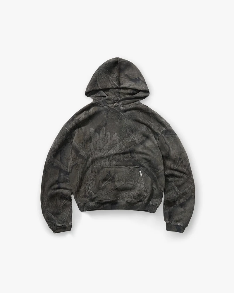 Initial Overdye Realtree® Oversized Hoodie - Overdyed Black