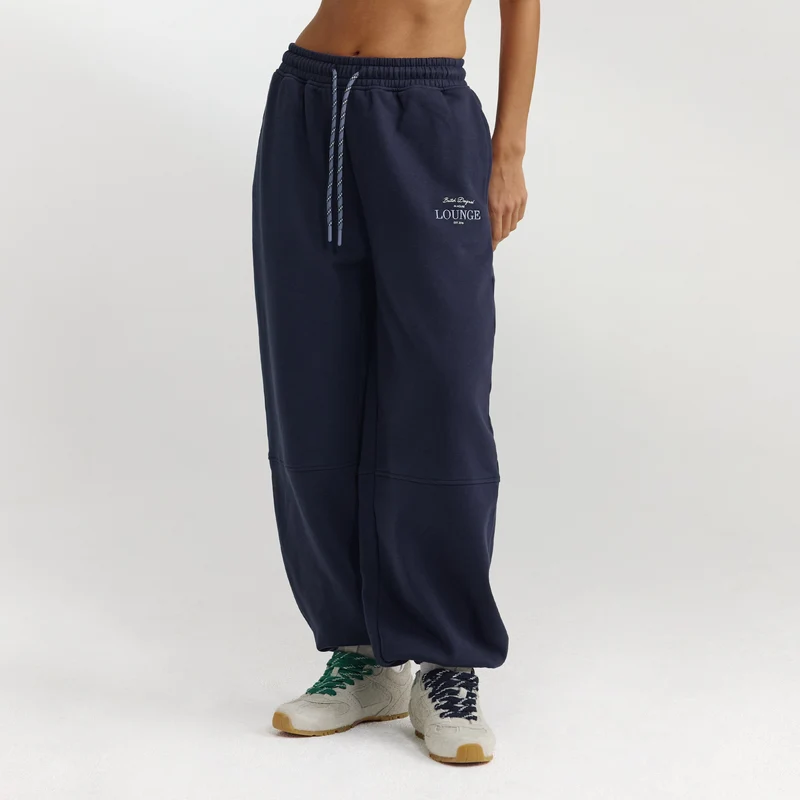 Barrel Leg Joggingbyxor - Mörkblå