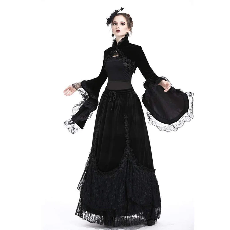 Damrosett Velour Goth Cape