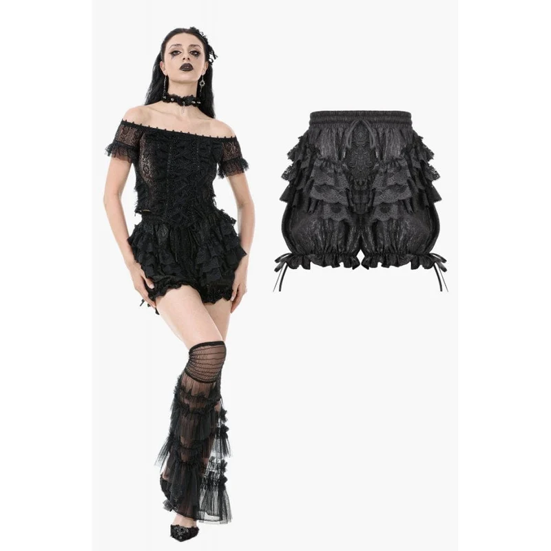 Gothic Lolita flerskiktade lyktashorts för kvinnor