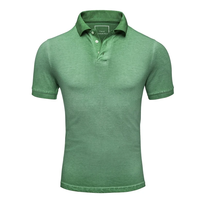 Khakigrön stilren vintage pikétröja från Amaci & Sons