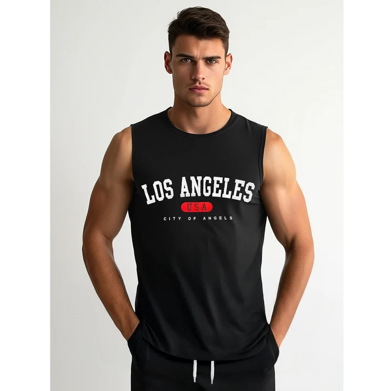 Stilrent Svart Los Angeles Linne - Herrlinne