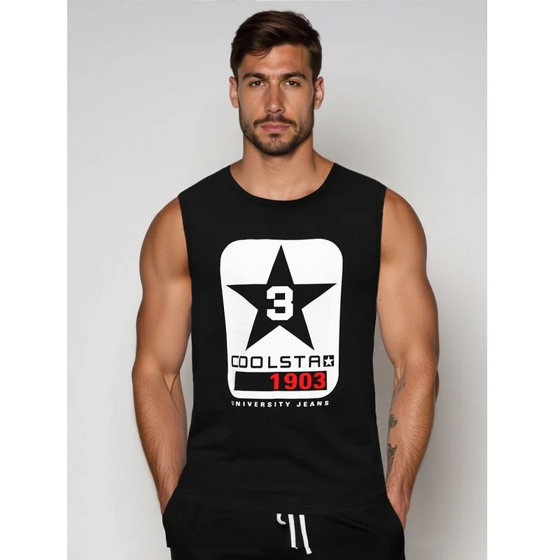 Svart Herrlinne - Tanktop Coolstar