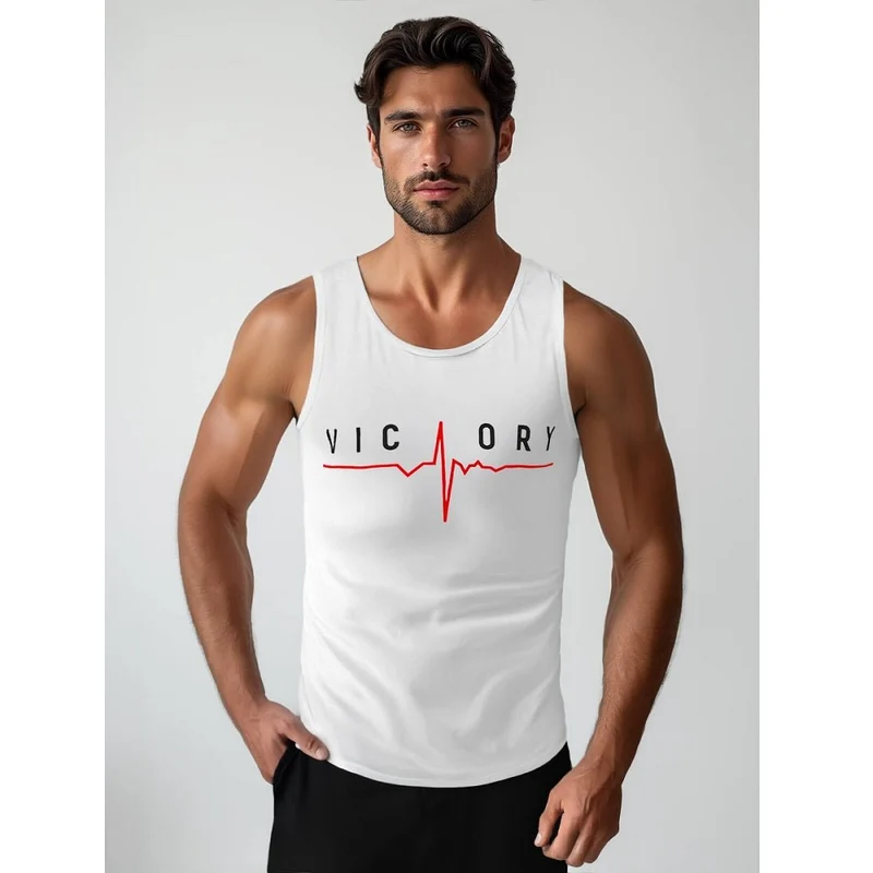 Tanktop Victory - Vitt Herrlinne