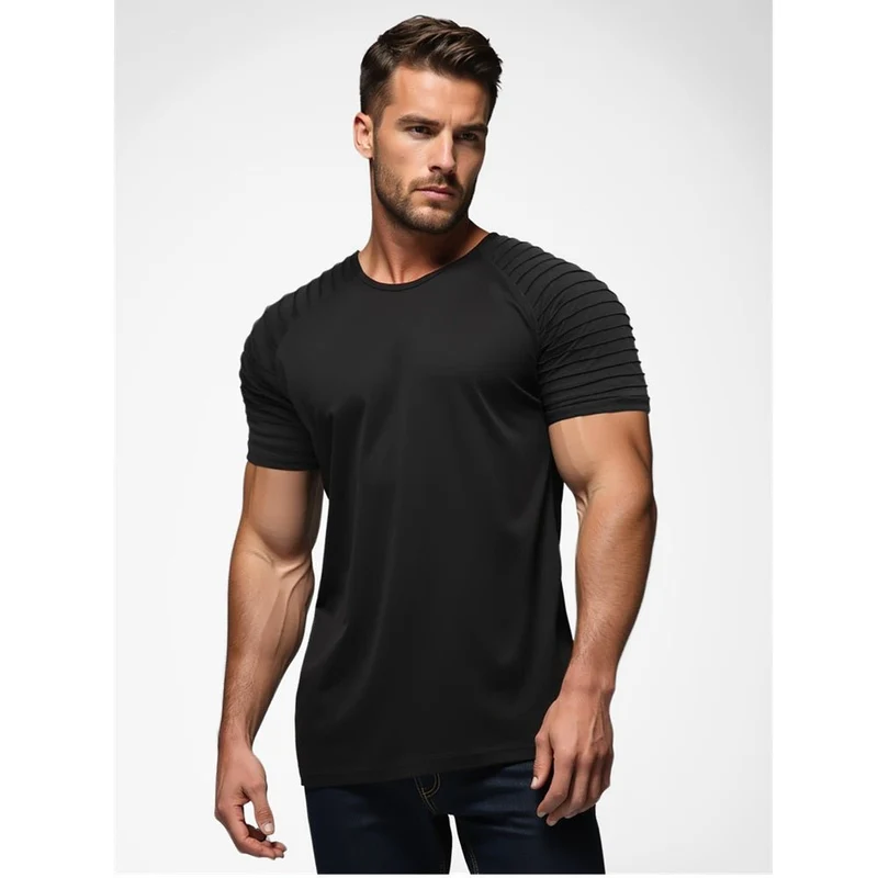 Svart T-shirt – Herrtröja med volanger