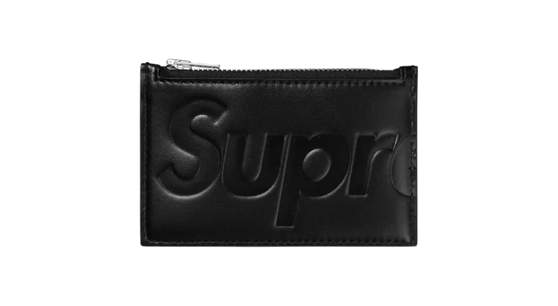 Supreme Leather Zip Card Holder Black (FW25)