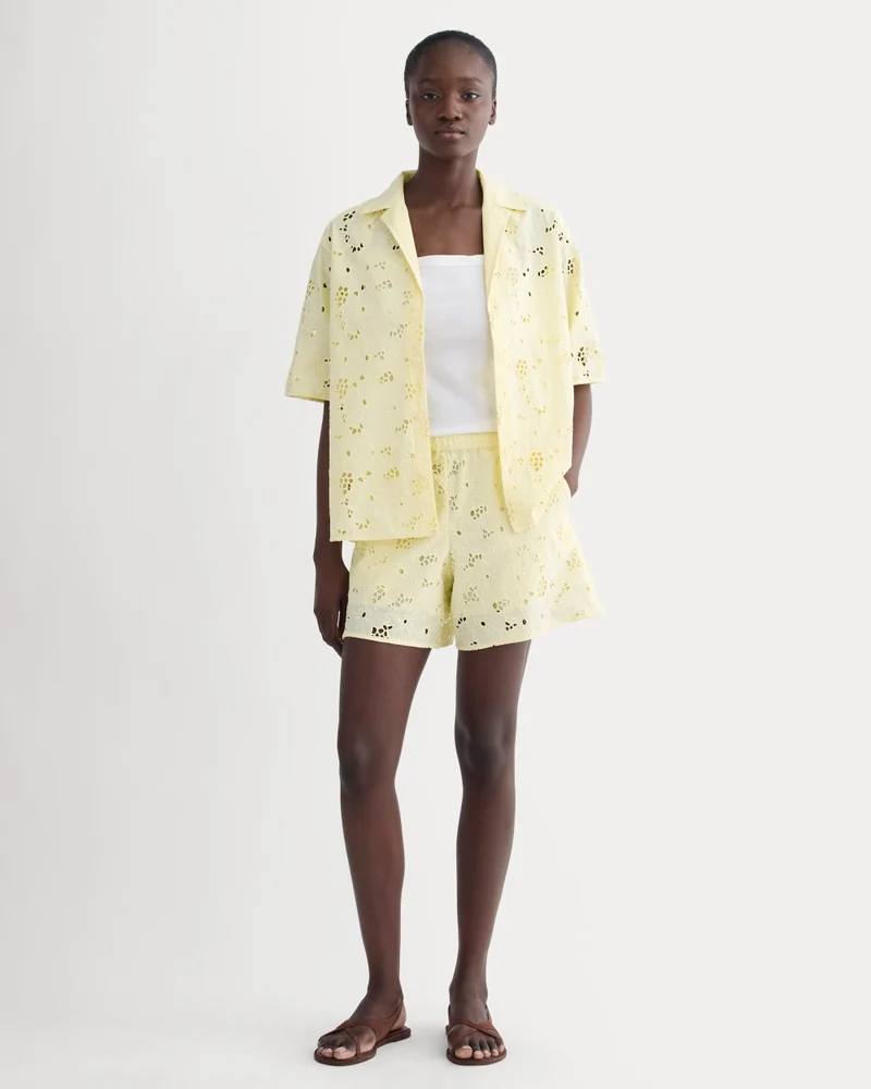 The Eyelet Pull-On Short | Light Yellow