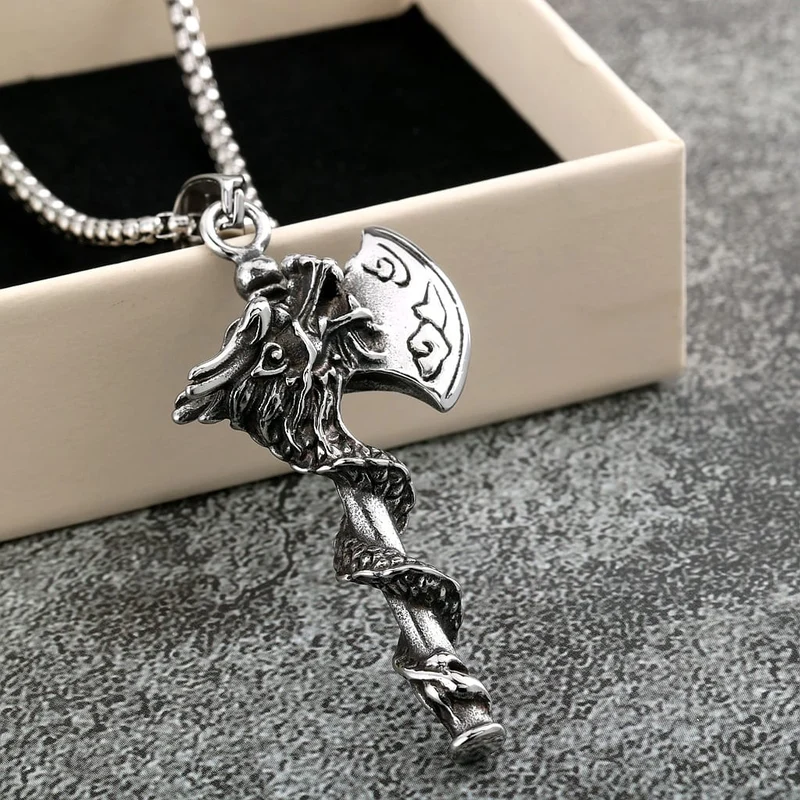 Punk Dragon Axe-halsband för män