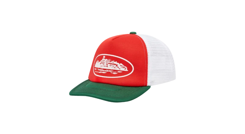 Corteiz Alcatraz Trucker Red/Green Cap
