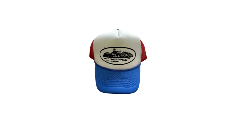 Corteiz Alcatraz Trucker Red White Blue Cap