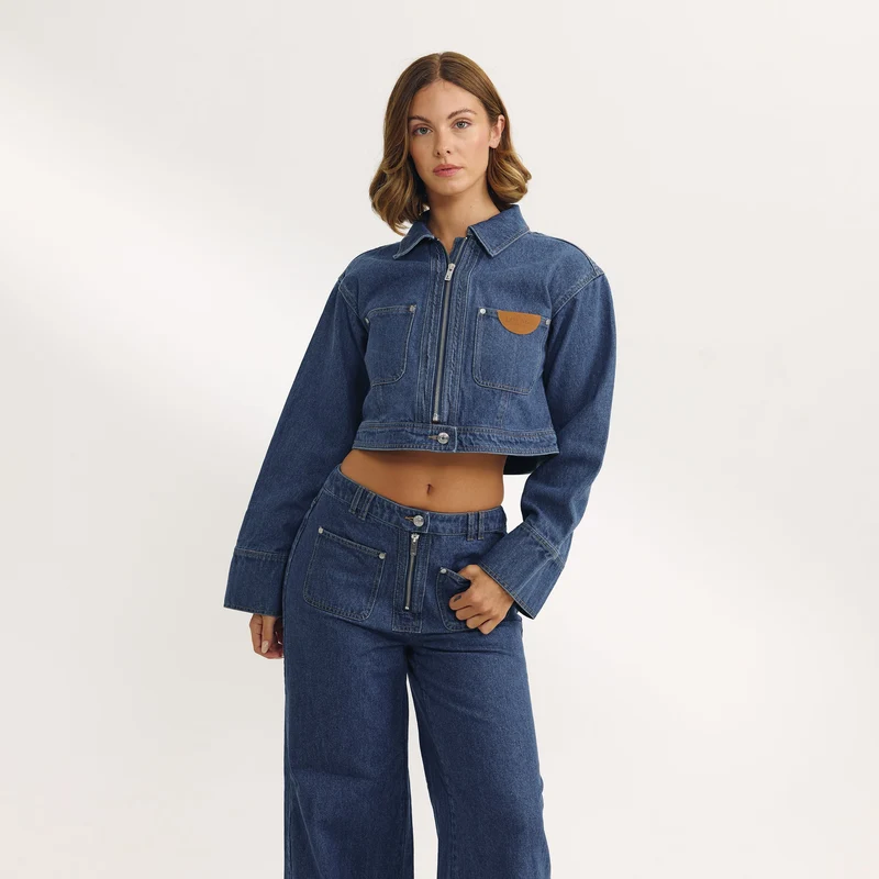 Boxy Denimjacka - Blå