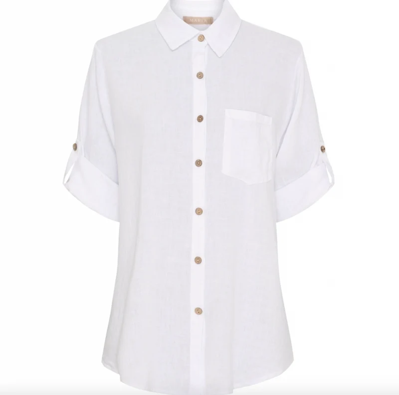 Skjorta Kiara hørmix - Optical White
