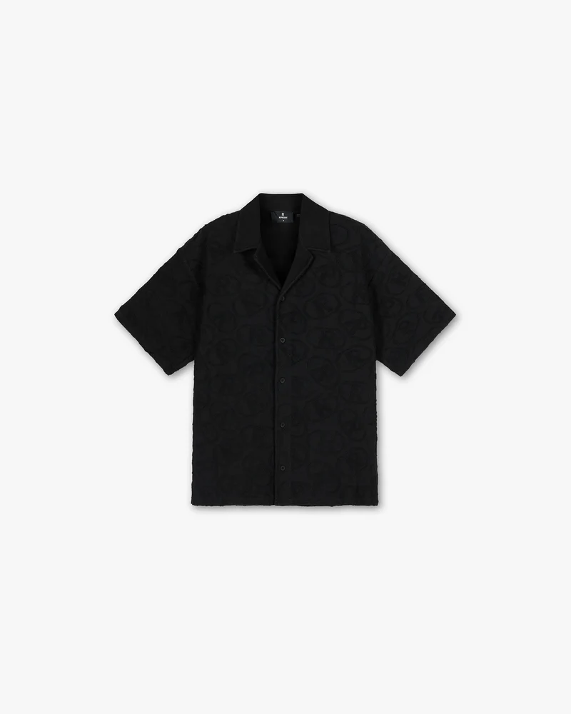 All Over Print Towel Shirt - Black
