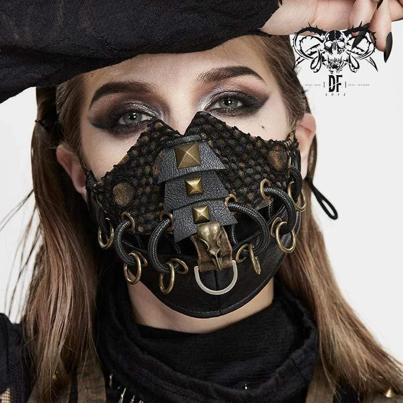 Gotiska nätmasker för kvinnor med nitar