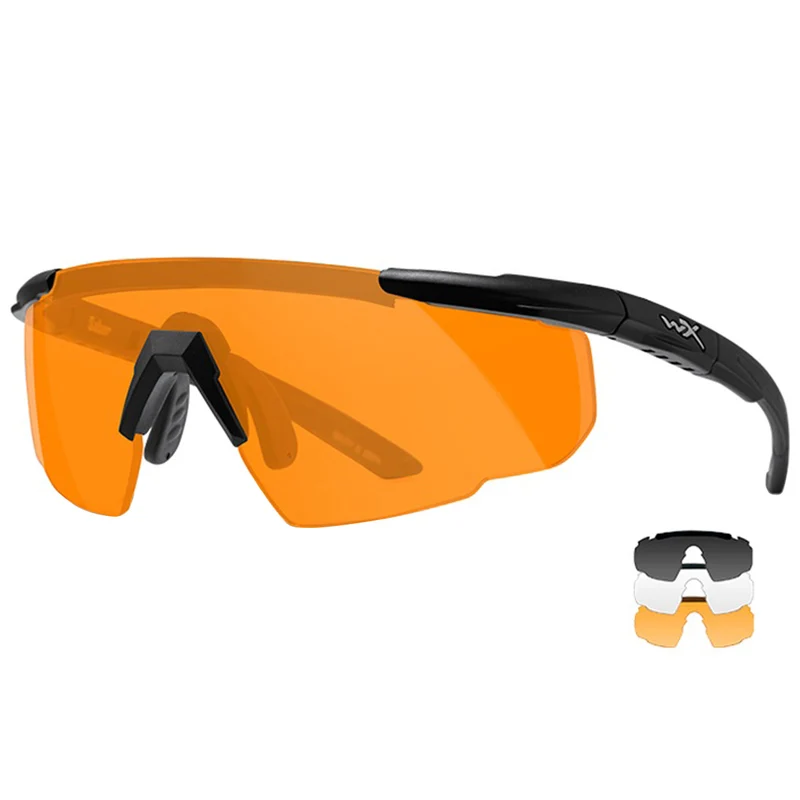 Wiley X Saber Advanced Glasses - Smoke Grey + Clear + Light Rust