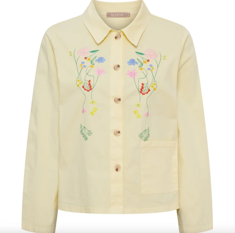 Jacka med broderi - yellow