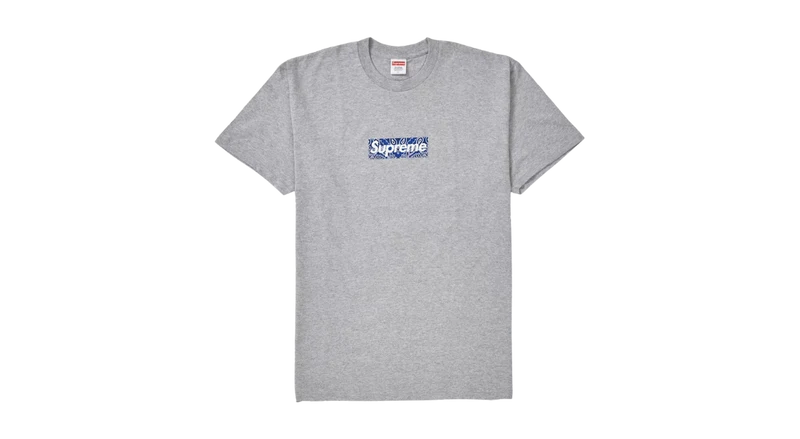 Supreme Bandana Box Logo Tee Heather Grey (FW19)