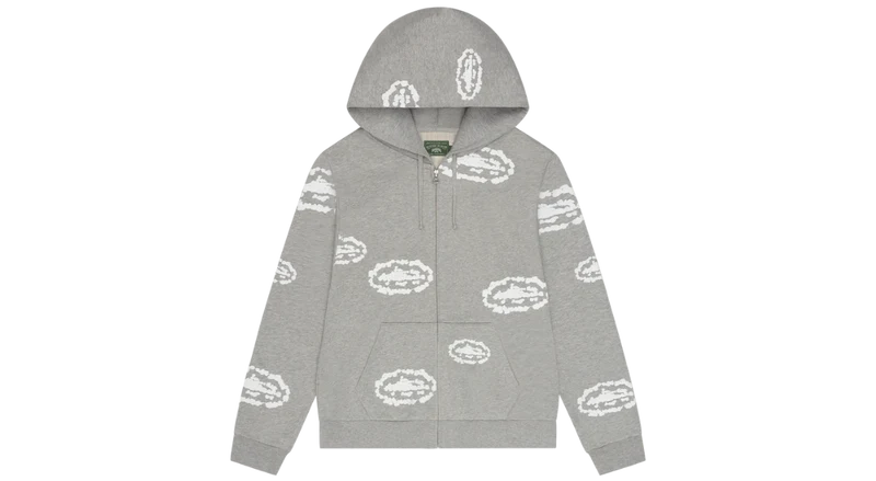 Corteiz x Denim Tears Island Wreath Zip Hoodie Grey