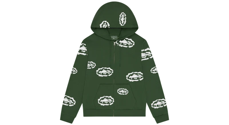 Corteiz x Denim Tears Island Wreath Zip Hoodie Green
