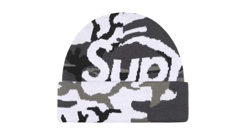 Supreme Camo Big Logo Beanie Snow Camo (FW25)