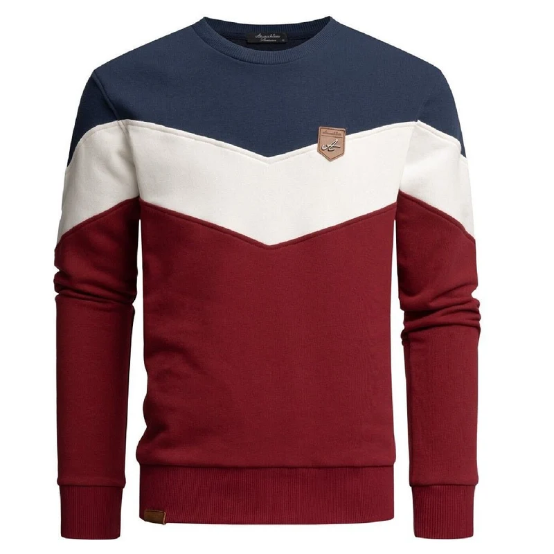 Sweatshirt Herr - Herrtröja Navy/vit/vinröd