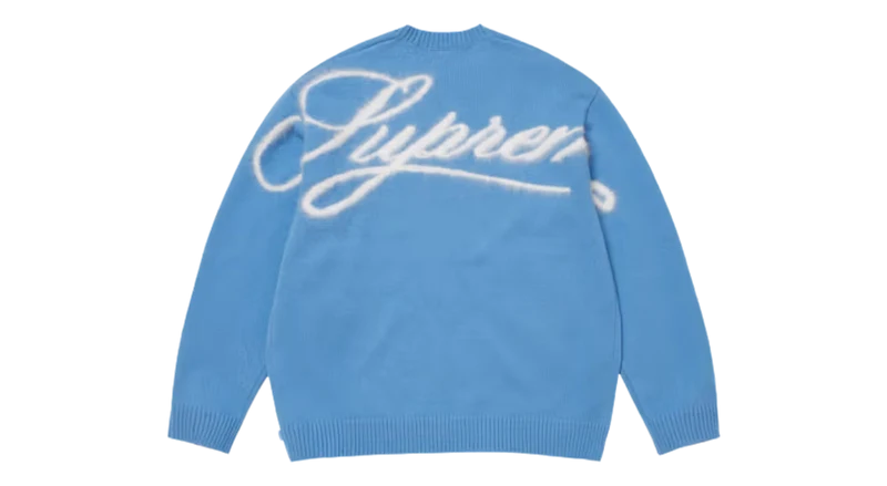 Supreme Angora Script Sweater Blue
