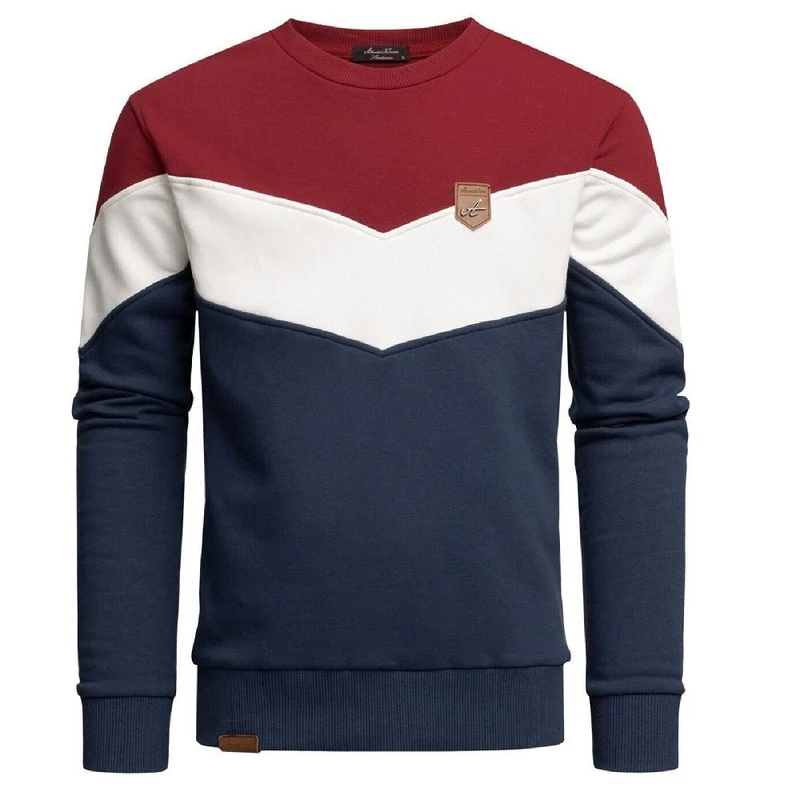 Sweatshirt Herr - Herrtröja Vinröd/vit/blå
