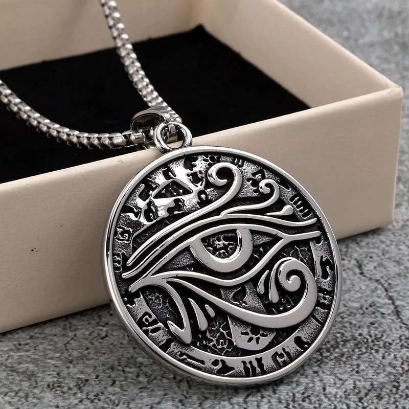 Herrhalsband med punkmönster och öga