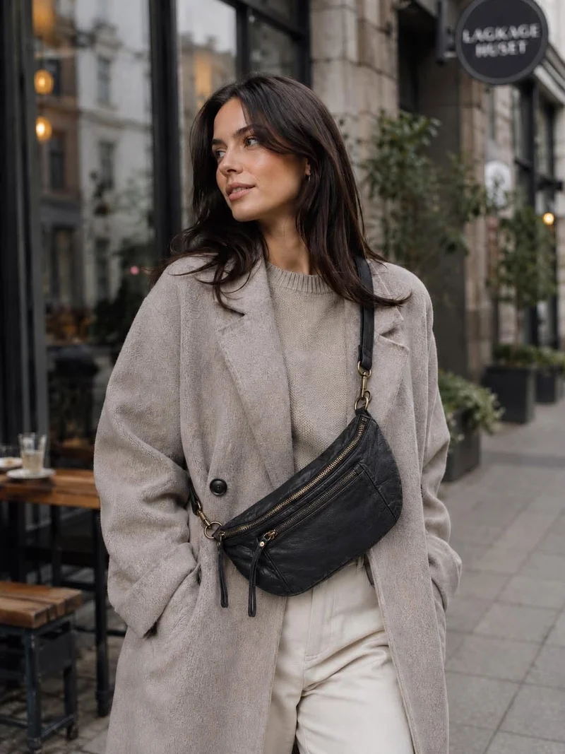 Bumbag Washed cow - Black