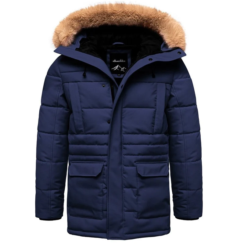 Vinterjacka Parkas – Mörkblå Herrjacka – Amaci & Sons