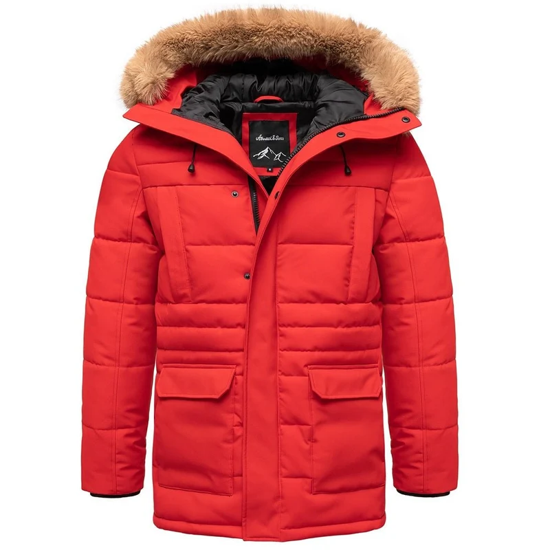 Vinterjacka Parkas – röd Herrjacka – Amaci & Sons