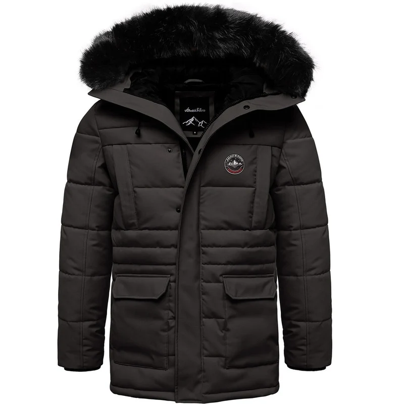 Svart Parkas med Huva – Vinterjacka Amaci & Sons