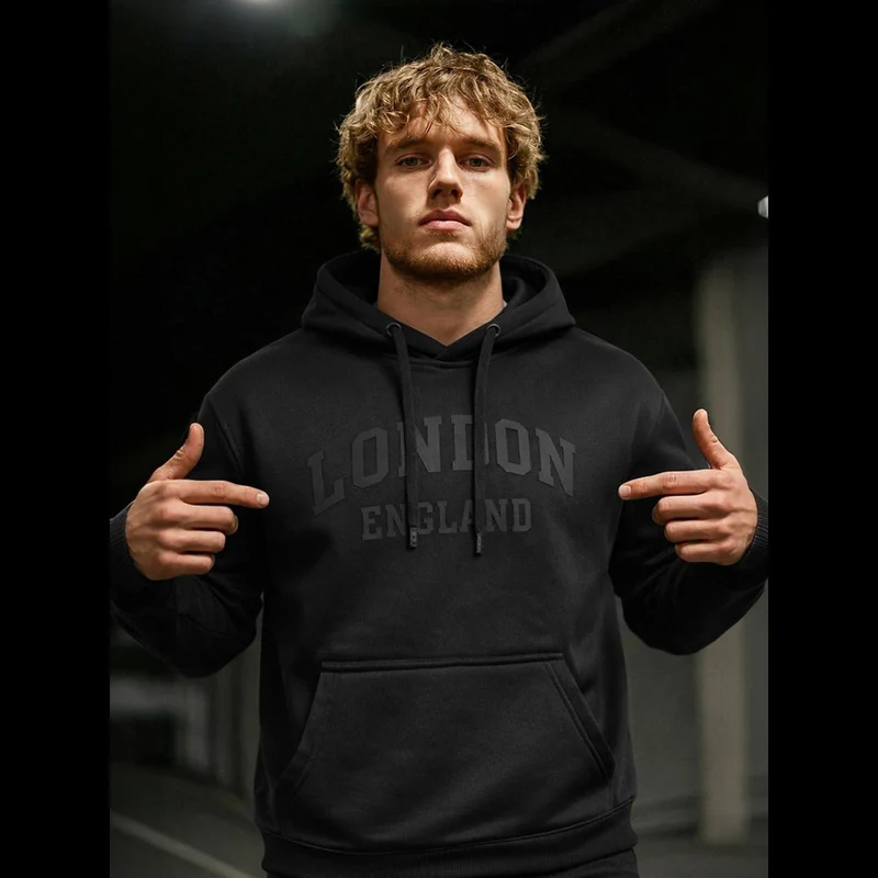 Svart Hoodie Herr - London England